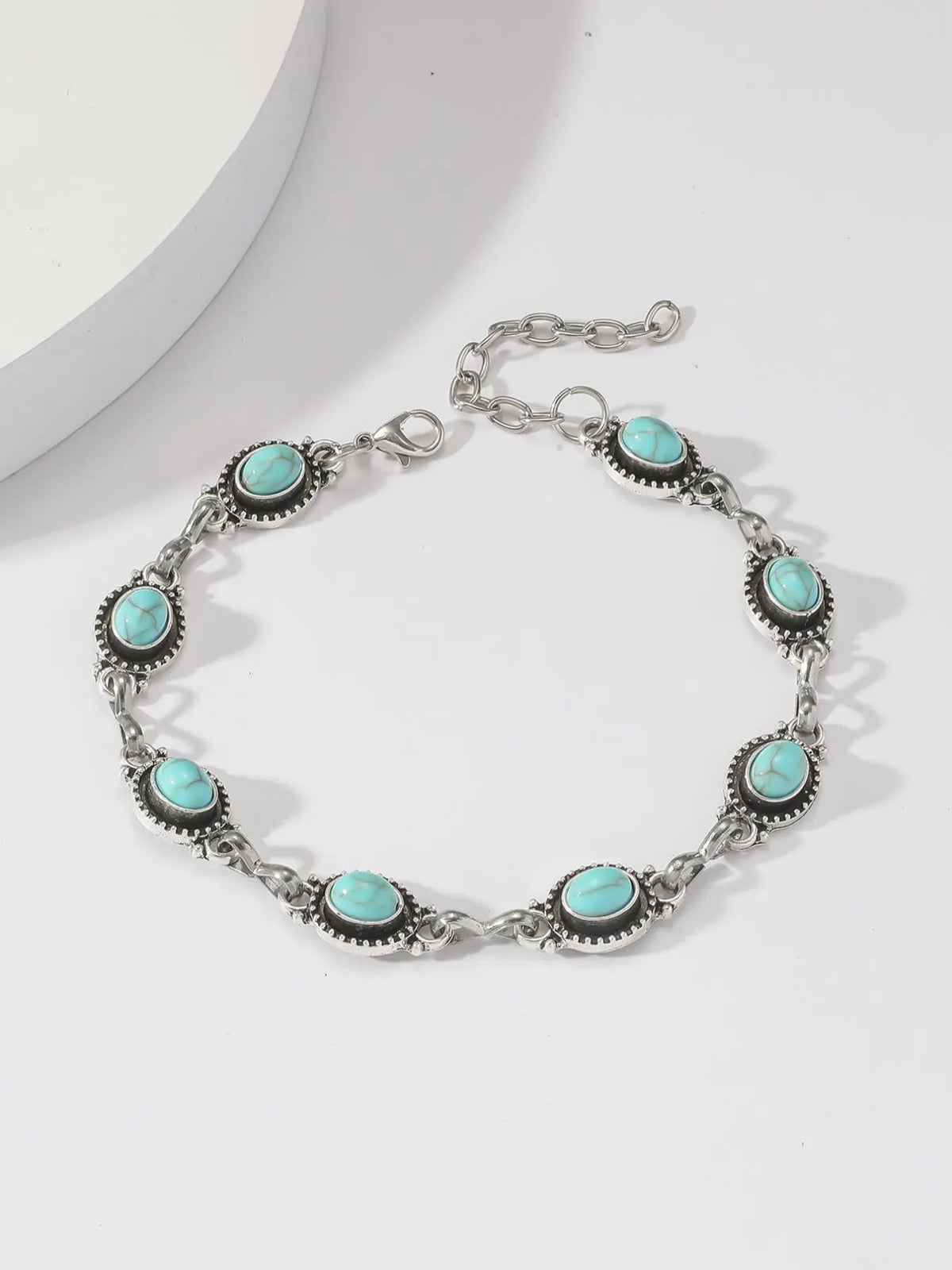 Vintage Turquoise Texture Boho Anklet for Women, Fashion Retro Beaded Anklet for Party, Daily Decor, Trendy All-match & Exquisite Body Jewelry for Birthday Gift, Fashion Accessory, Trendy Fashionable Accessories