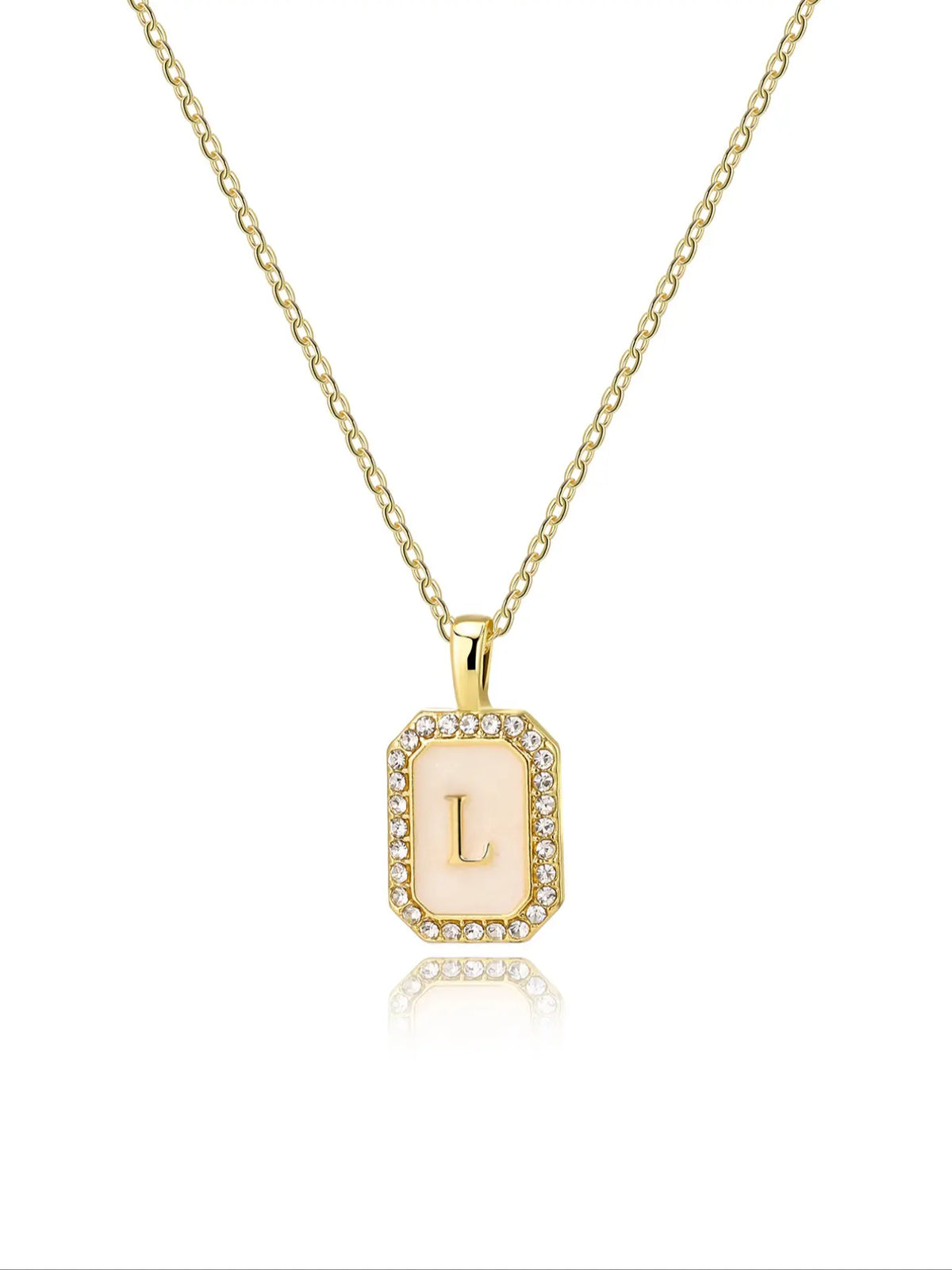 Personalized A-Z Letter Pendant Necklace for Women, Square Rhinestone Inlay, Vintage Glamorous Fashion Jewelry Gift for Her, Elegant Rhinestone Necklace, Initial Letter Necklace, Custom Initial Necklace, Alphabet Necklace