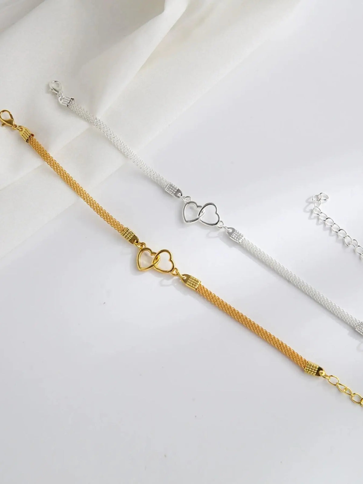Mother's Day Gift Women's Elegant Heart Design Anklet & Bracelet, Fashion Jewelry for Party, Daily Clothing Decor, Trendy All-match & Exquisite Jewelry for Birthday Gift, Trendy Jewellery Accessories, Fashionable Jewelry Accessories, Love