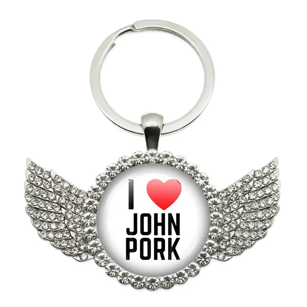 Whimsical John Pork Calling Phone Graphic Pig Necklace - Costume Jewelry for Women, Quirky Gift Accessories for Women, Moon Design POP Style Necklaces
