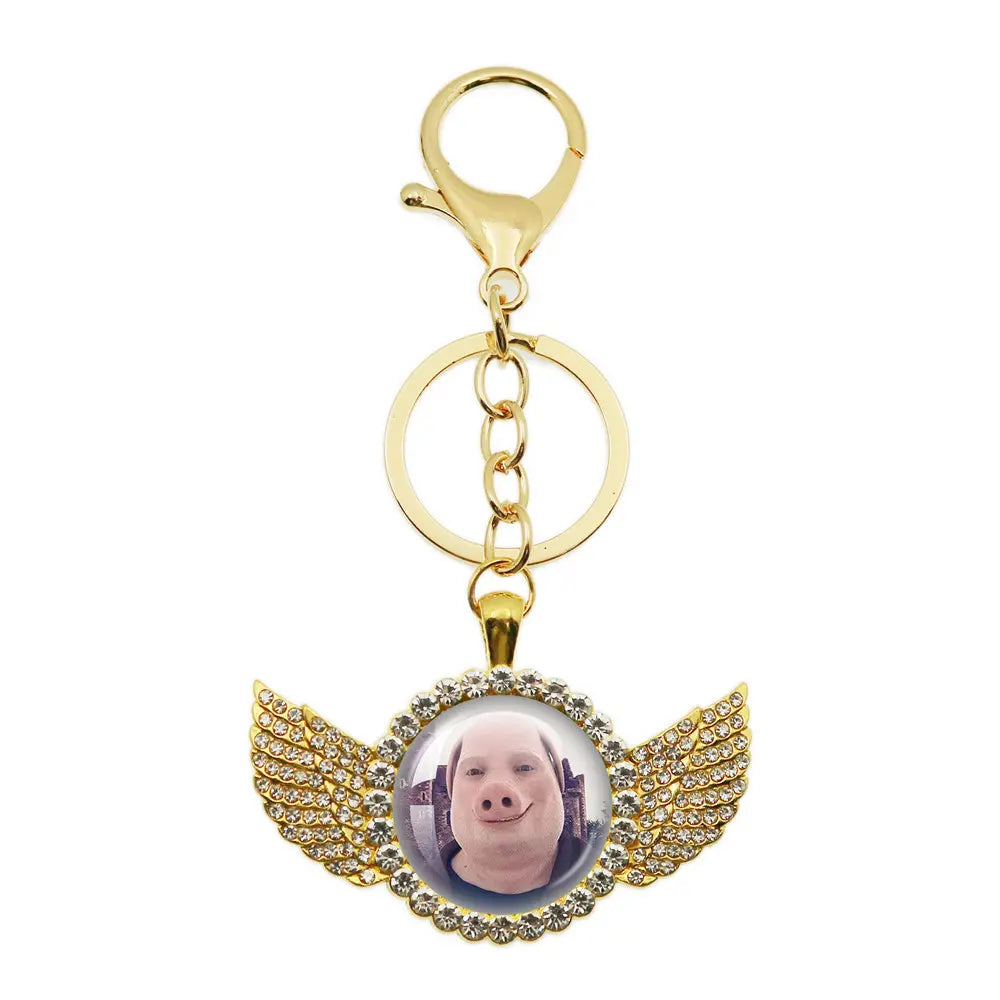 Whimsical John Pork Calling Phone Graphic Pig Necklace - Costume Jewelry for Women, Quirky Gift Accessories for Women, Moon Design POP Style Necklaces
