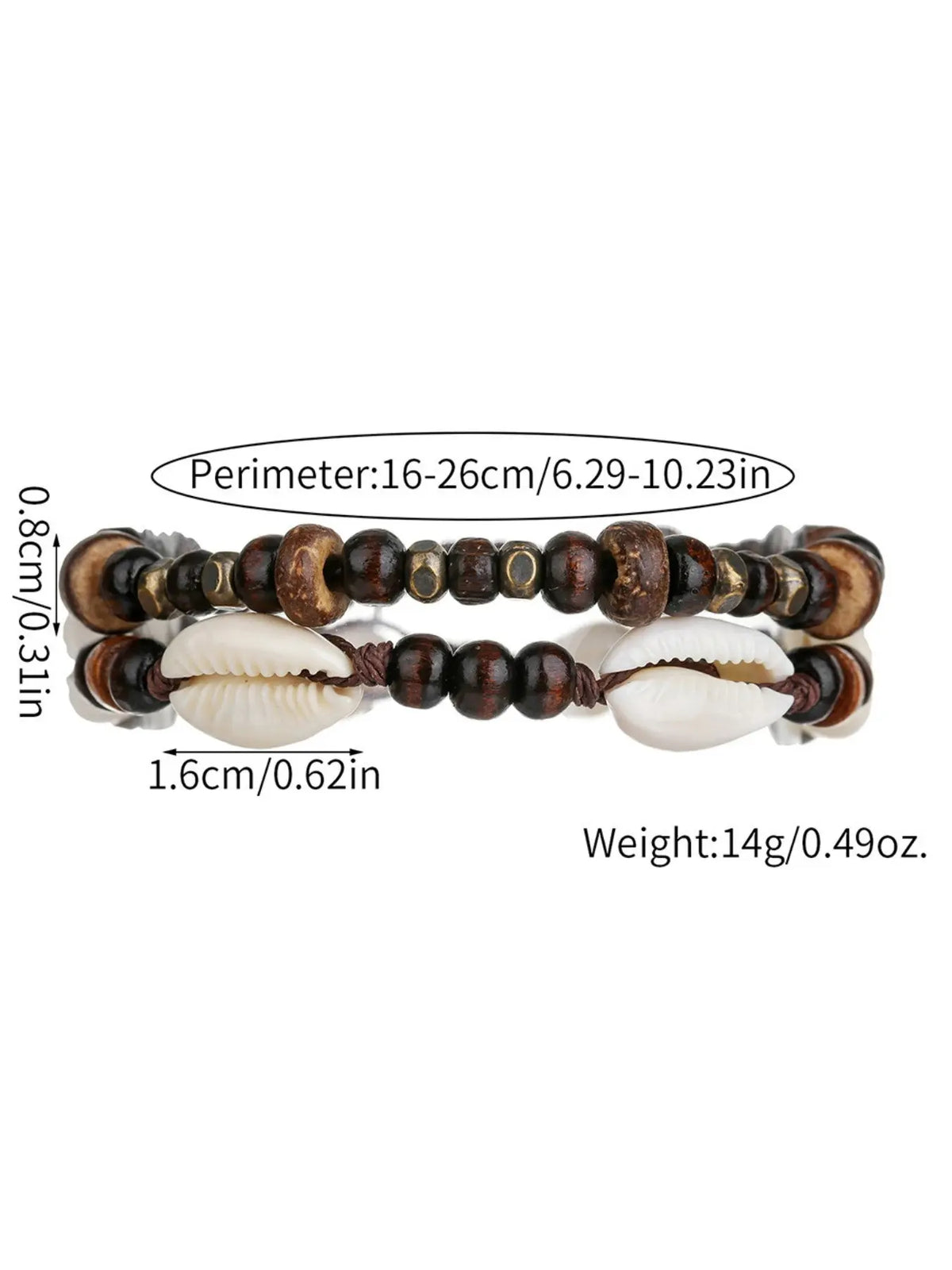 Boho Ethnic Shell Wood Bead Coconut Shell Anklet, Adjustable Woven Beach Vacation Bracelet, Men's Fashion Foot Jewelry, Fashionable Accessory