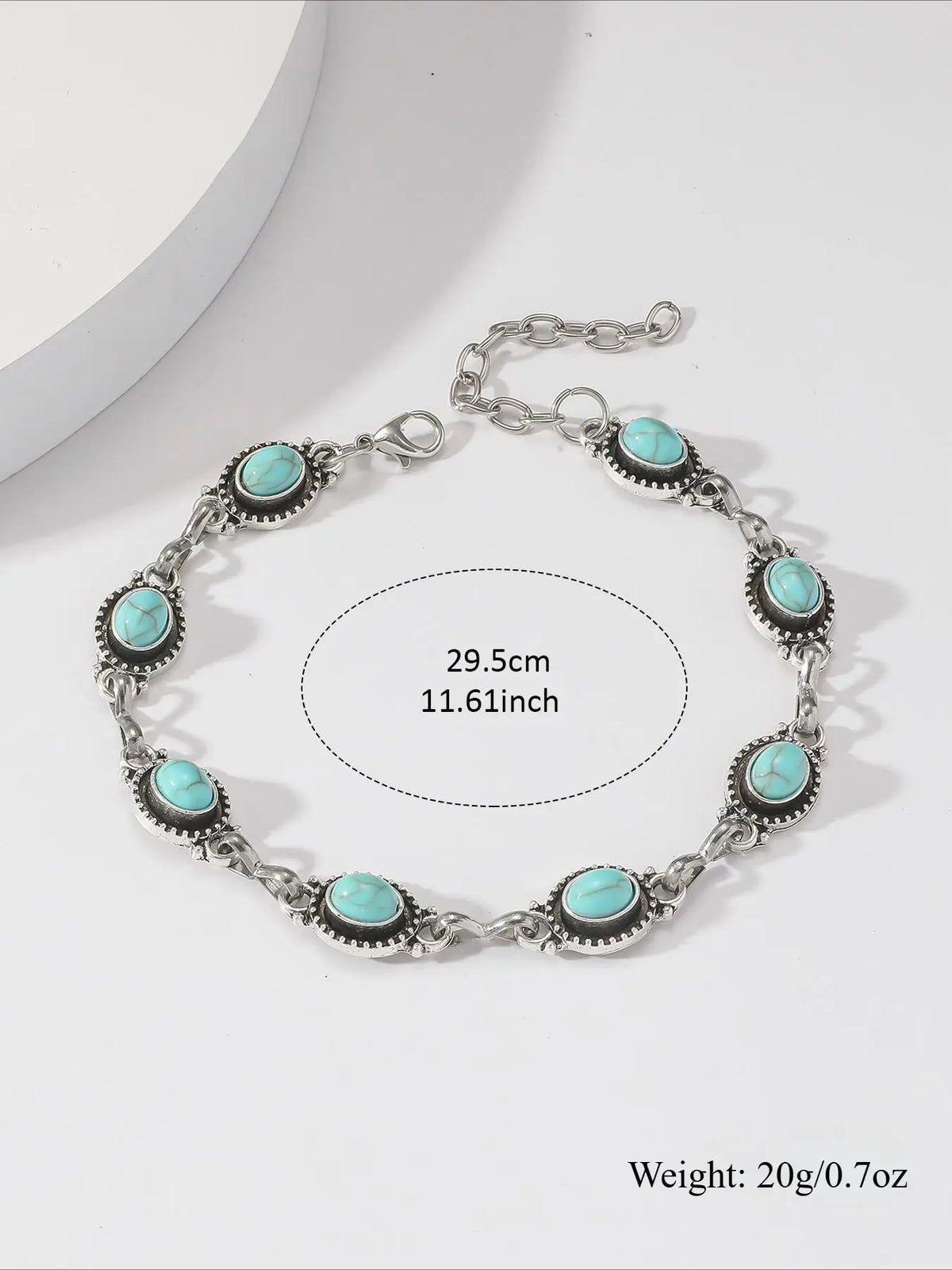 Vintage Turquoise Texture Boho Anklet for Women, Fashion Retro Beaded Anklet for Party, Daily Decor, Trendy All-match & Exquisite Body Jewelry for Birthday Gift, Fashion Accessory, Trendy Fashionable Accessories