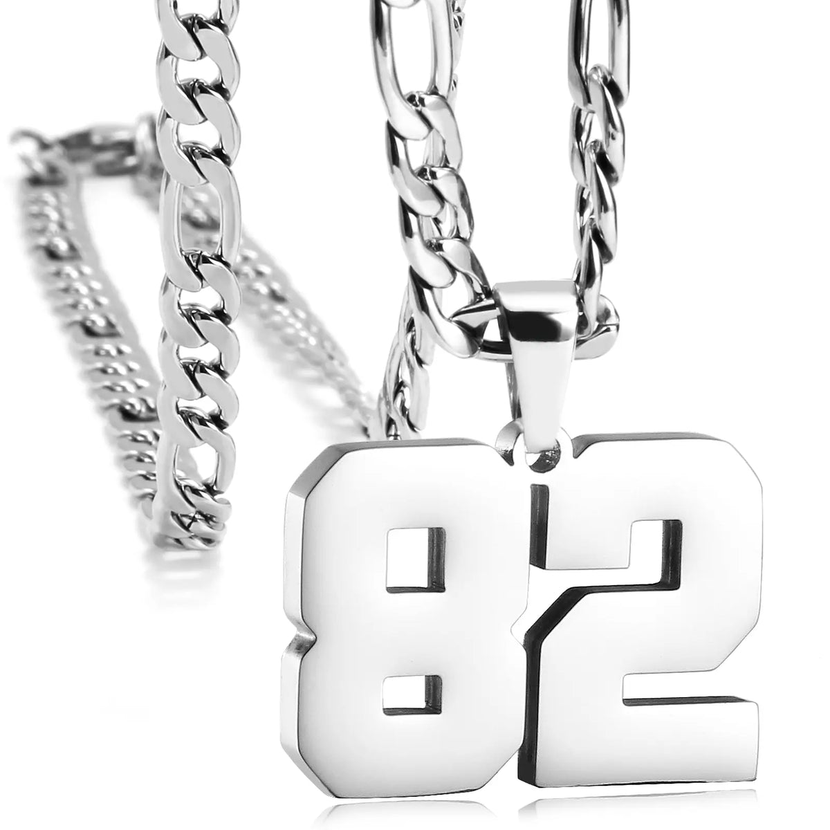 CaptainSteeL Personalized Number Pendant Necklaces for Men - 24in Stainless Steel Chains, Sports Team Inspiration Jewelry Gift, Men's Accessories, Football Drip Accessories, Mens Gifts, Waterproof Wear,sohochic