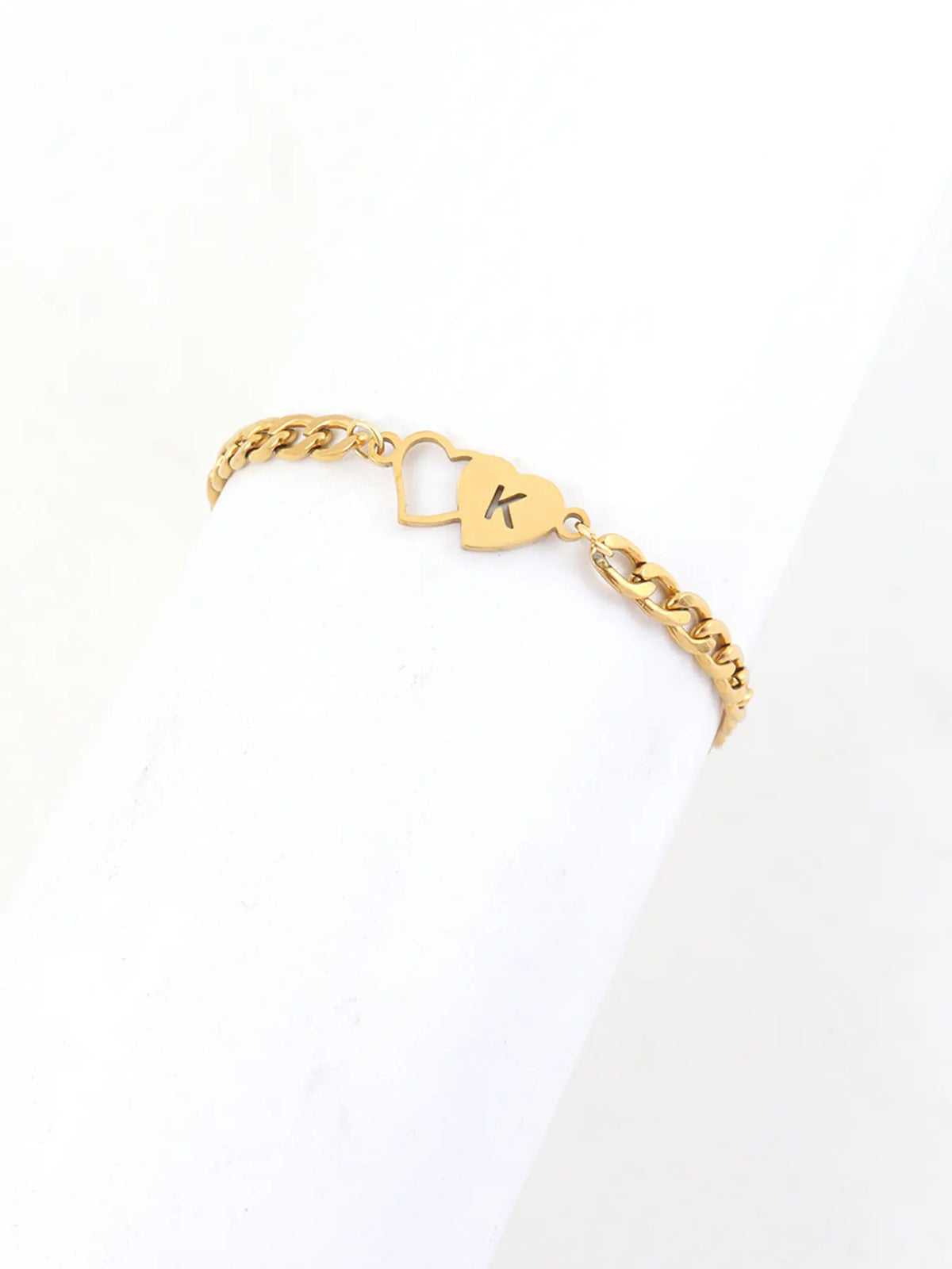 1Pcs Double Heart Hollow Initial Anklet For Women Simple Fashion Golden Stainless Steel Chain Anklet For Women Fashion Jewelry Accessories Fashionable Accessories