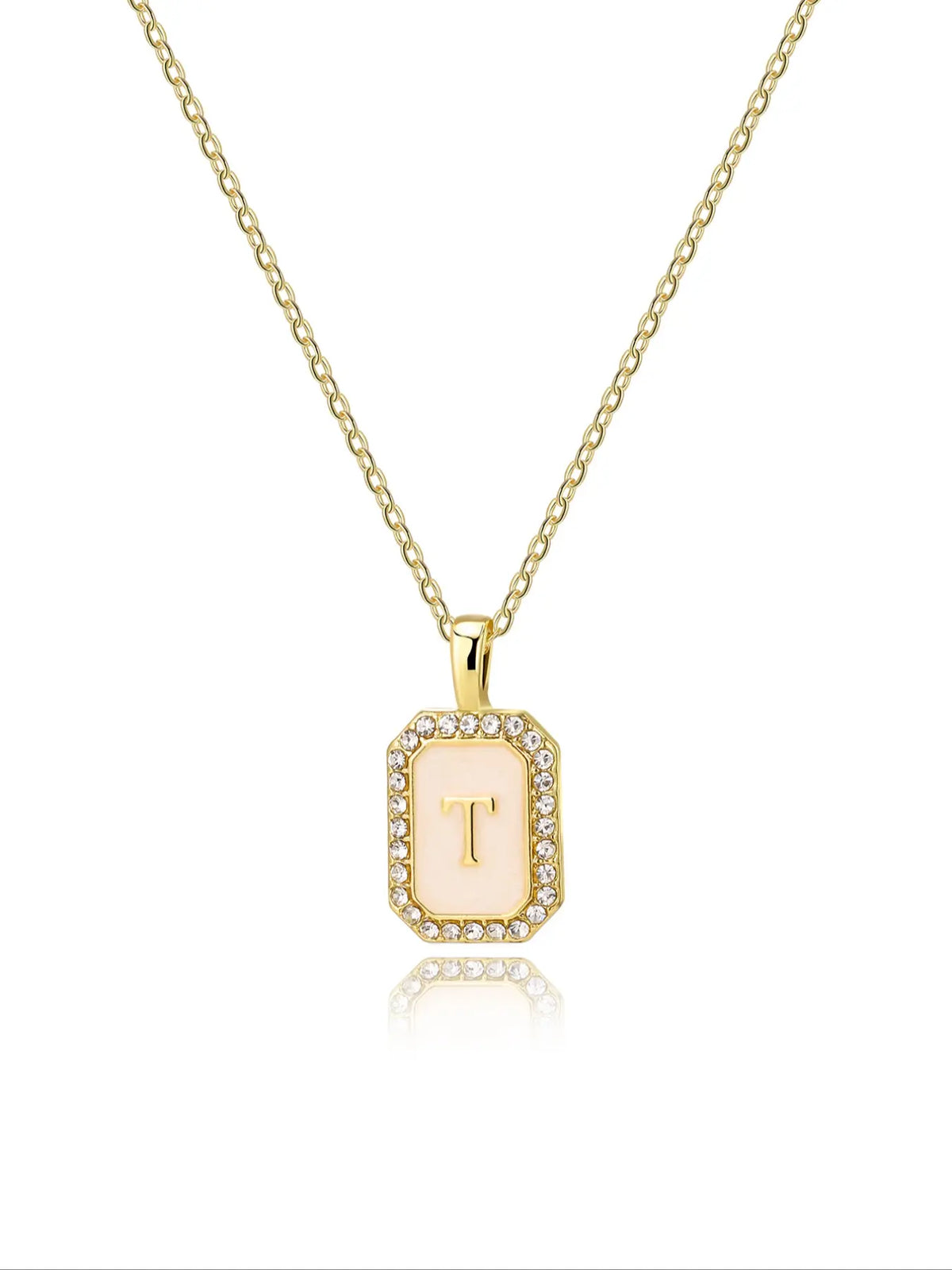 Personalized A-Z Letter Pendant Necklace for Women, Square Rhinestone Inlay, Vintage Glamorous Fashion Jewelry Gift for Her, Elegant Rhinestone Necklace, Initial Letter Necklace, Custom Initial Necklace, Alphabet Necklace