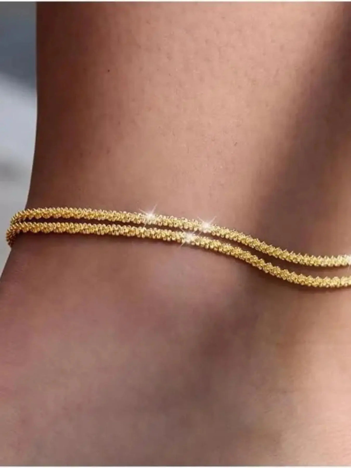 Women's Adjustable Multi-Layer Waterproof Anklet Set, Summer Beach Jewelry, Fashionable Party Accessories, Daily Wear Decorations, Trendy Fashionable Accessories