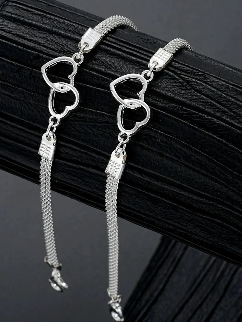 Mother's Day Gift Women's Elegant Heart Design Anklet & Bracelet, Fashion Jewelry for Party, Daily Clothing Decor, Trendy All-match & Exquisite Jewelry for Birthday Gift, Trendy Jewellery Accessories, Fashionable Jewelry Accessories, Love