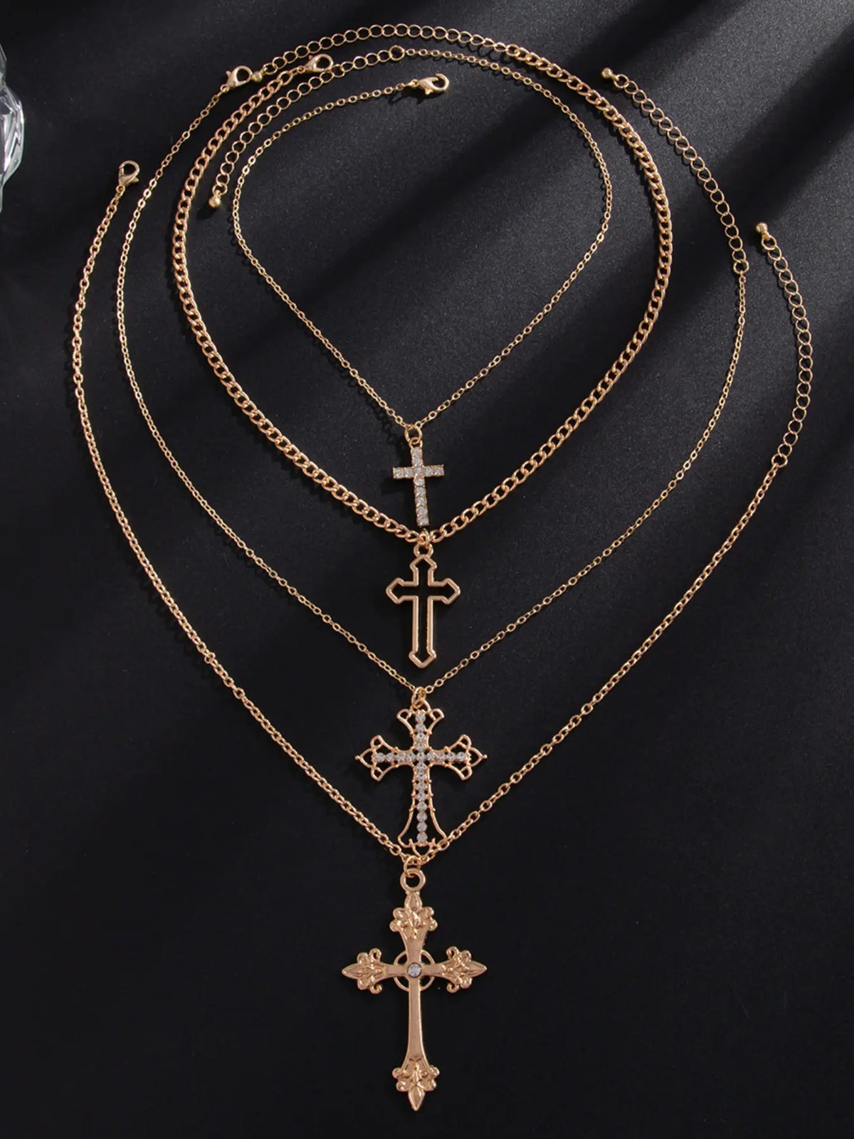Vintage Punk Cross Pendant Necklace, Cross Chain Design, Fashion Jewelry for Party, Daily Clothing Decor, Trendy All-match & Exquisite Jewelry for Birthday Gift, Punk Style Necklace