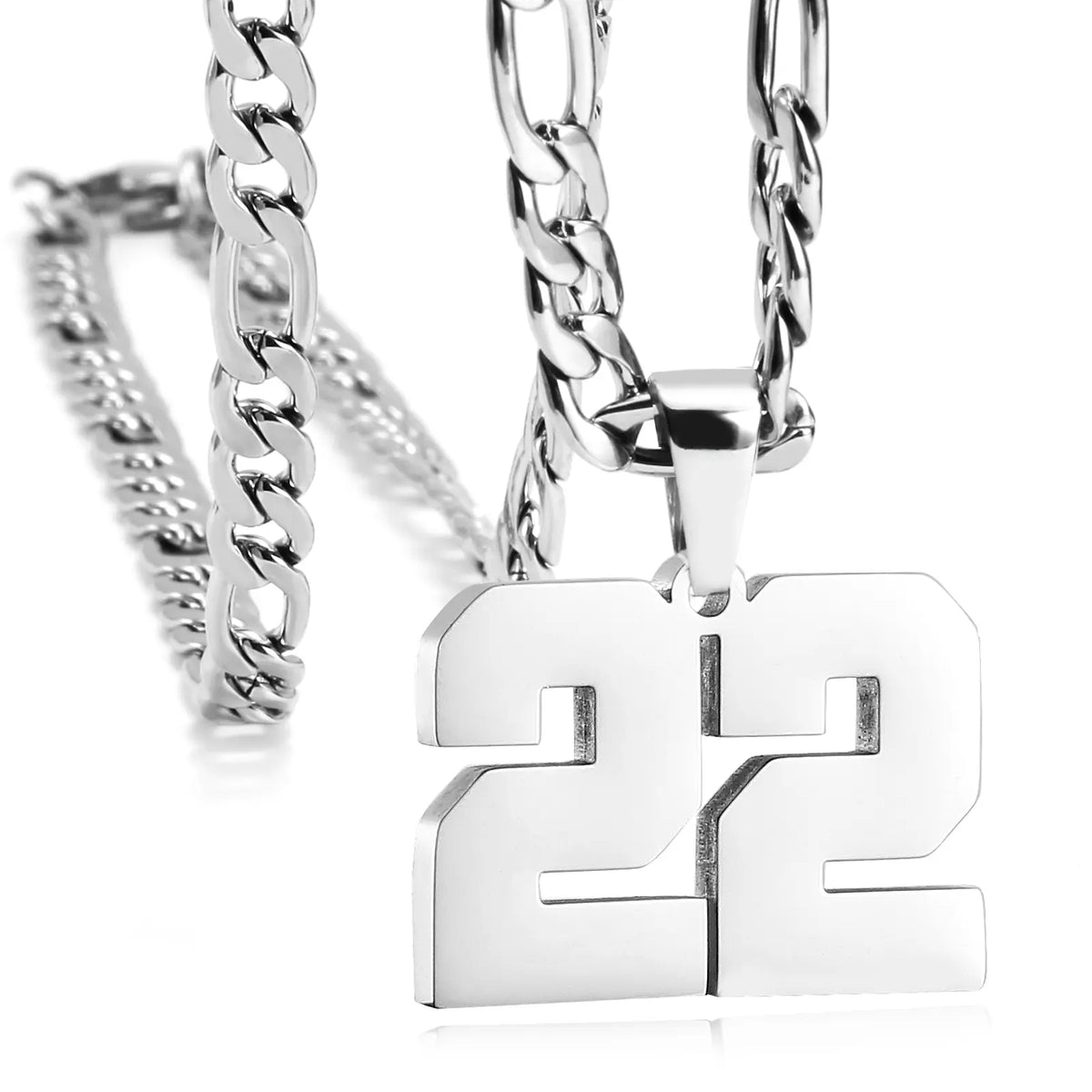 CaptainSteeL Personalized Number Pendant Necklaces for Men - 24in Stainless Steel Chains, Sports Team Inspiration Jewelry Gift, Men's Accessories, Football Drip Accessories, Mens Gifts, Waterproof Wear,sohochic