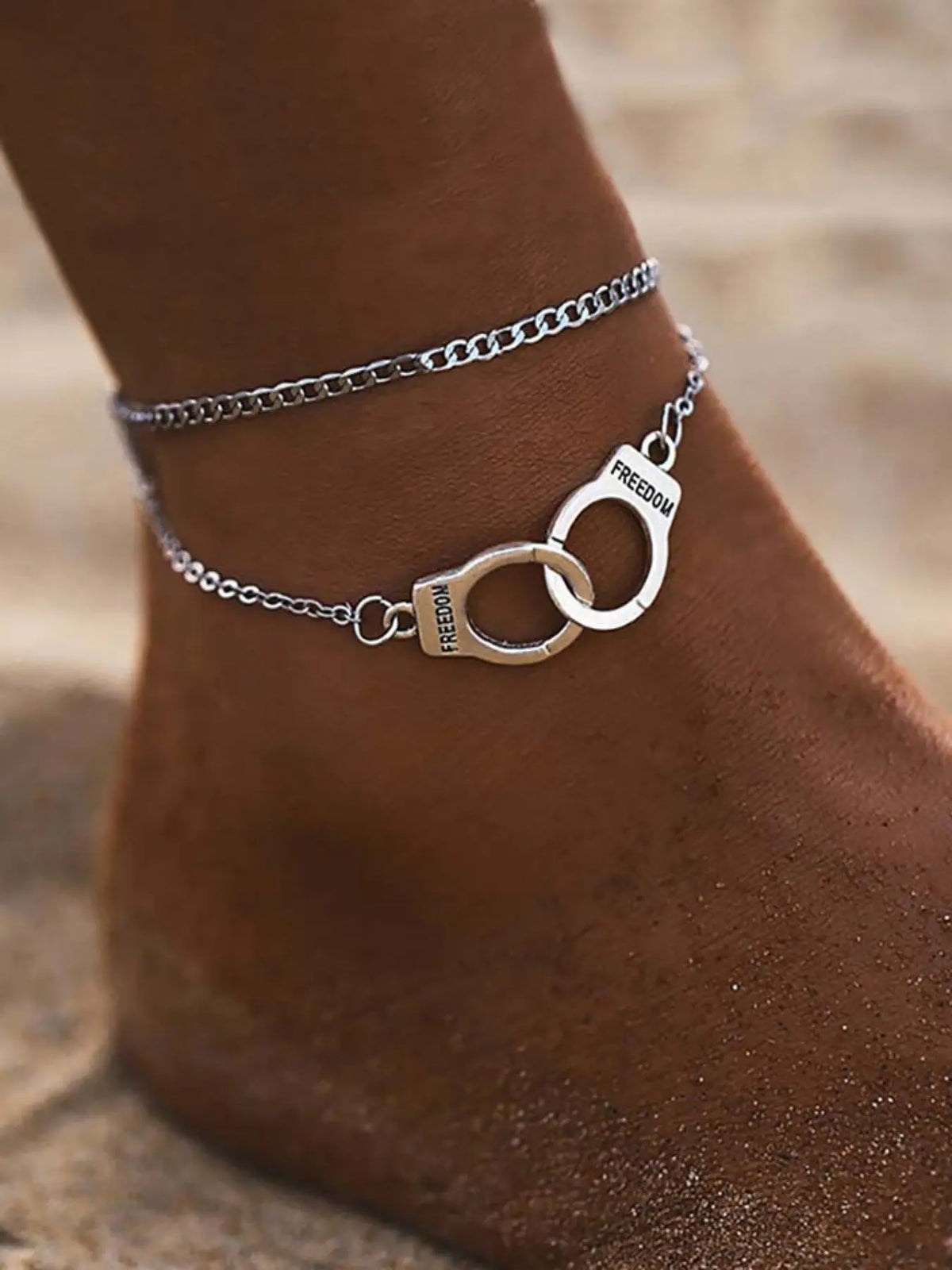 Bohemian Style Anklet Heart Design Dual Layer Simple Beach Anklet Fashion Jewelry Accessory for Parties and Events Style Boho Anklet Fashionable Accessory Fashion Accessories