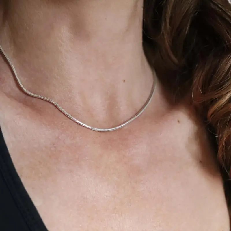 Handmade 1mm Round Beads Snake Bone Chain Necklace - Unisex Costume Jewelry, Elegant Classic Design, Thoughtful Holiday Gift, Chai Accessory, Buy 2 Get 1 Free, Handmade Bone Charm Necklaces