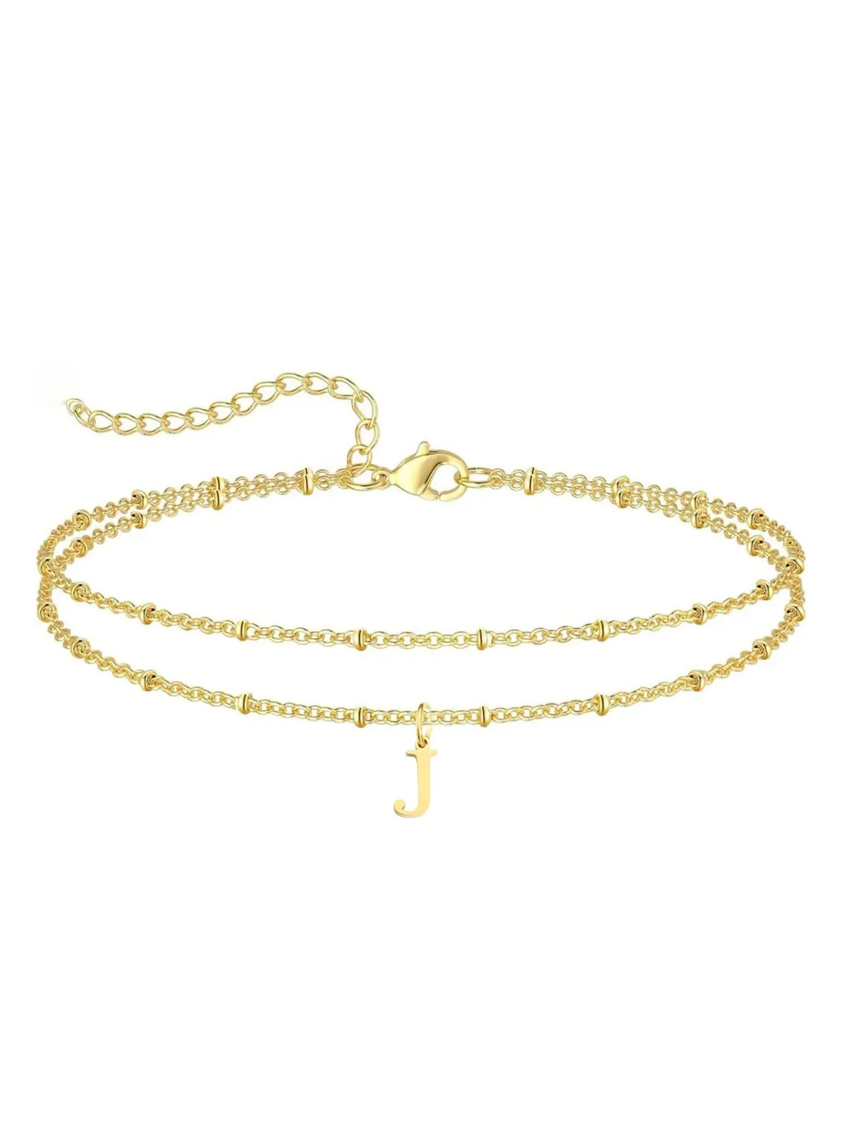 Letter A Design Anklet for Women, Fashion Jewelry for Party, Daily Clothing Decor, Jewelry for Birthday Gift, Personalized Jewelry Gift, Adjustable Anklet, Initial Anklet, Trendy Jewelry