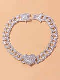 Trendy Summer Beach Anklet with Rhinestone Cuban Design, Fashionable New Foot Jewelry for Women, Stylish Cuban Link Anklet, Elegant Accessory, Trendy Fashionable Accessories