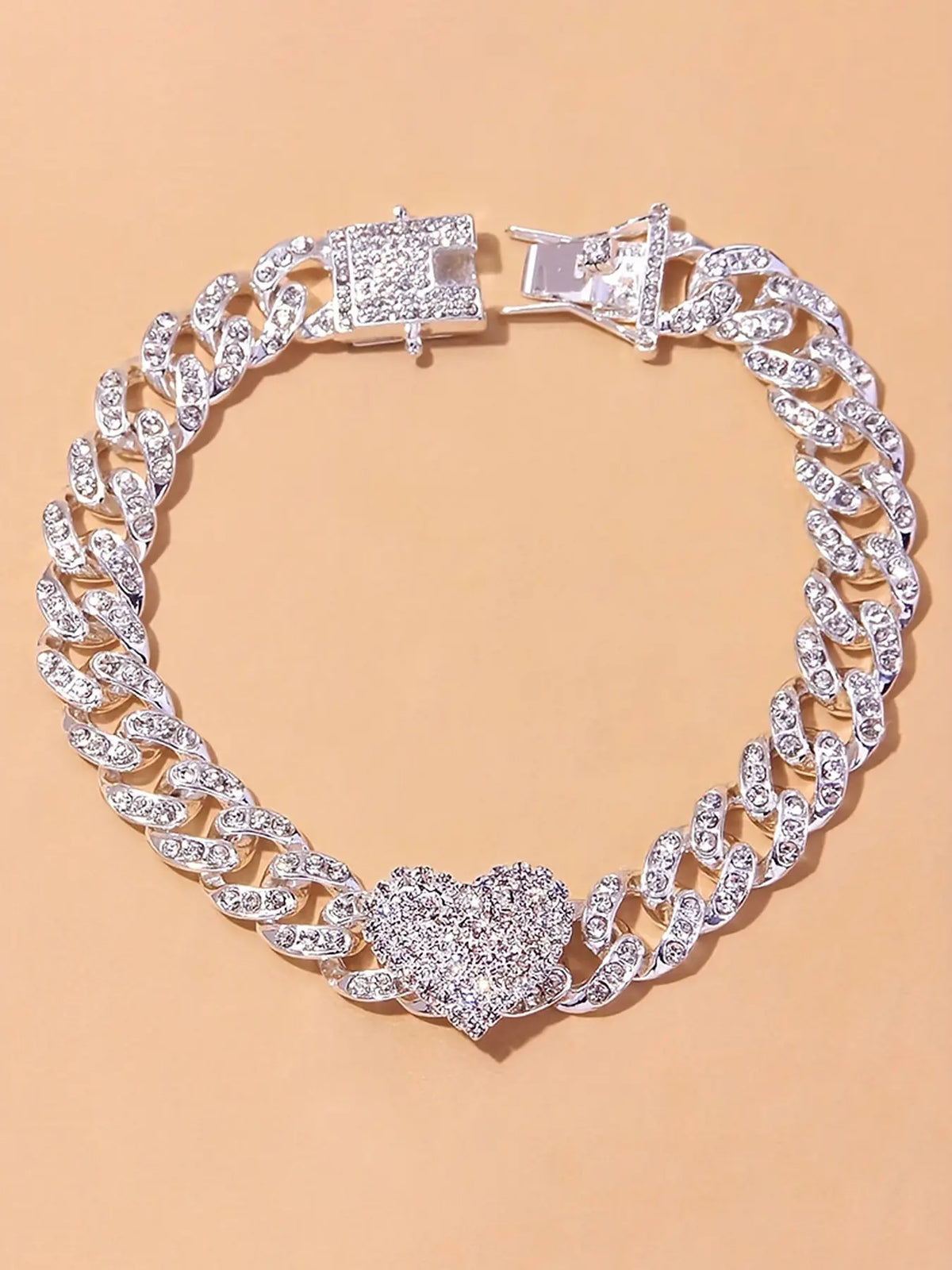 Trendy Summer Beach Anklet with Rhinestone Cuban Design, Fashionable New Foot Jewelry for Women, Stylish Cuban Link Anklet, Elegant Accessory, Trendy Fashionable Accessories