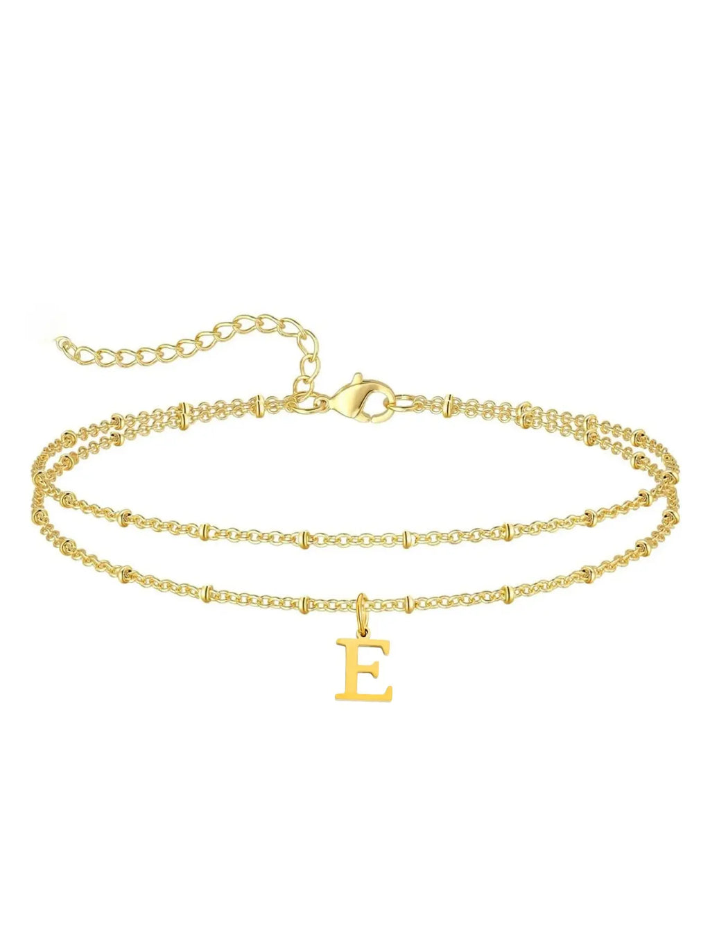 Letter A Design Anklet for Women, Fashion Jewelry for Party, Daily Clothing Decor, Jewelry for Birthday Gift, Personalized Jewelry Gift, Adjustable Anklet, Initial Anklet, Trendy Jewelry