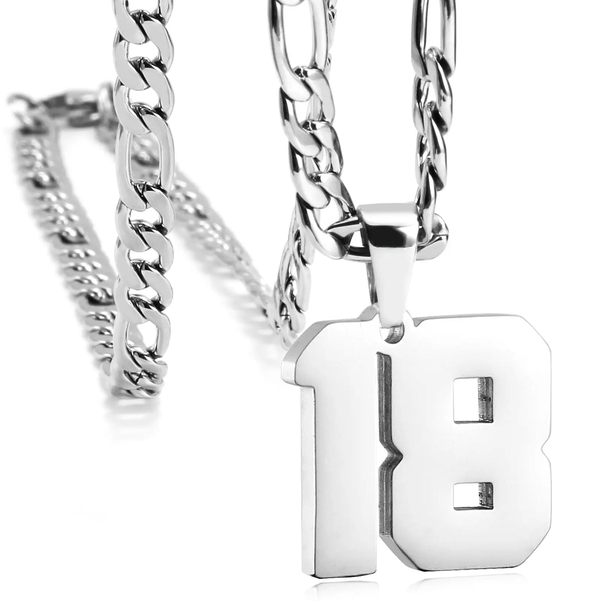 CaptainSteeL Personalized Number Pendant Necklaces for Men - 24in Stainless Steel Chains, Sports Team Inspiration Jewelry Gift, Men's Accessories, Football Drip Accessories, Mens Gifts, Waterproof Wear,sohochic