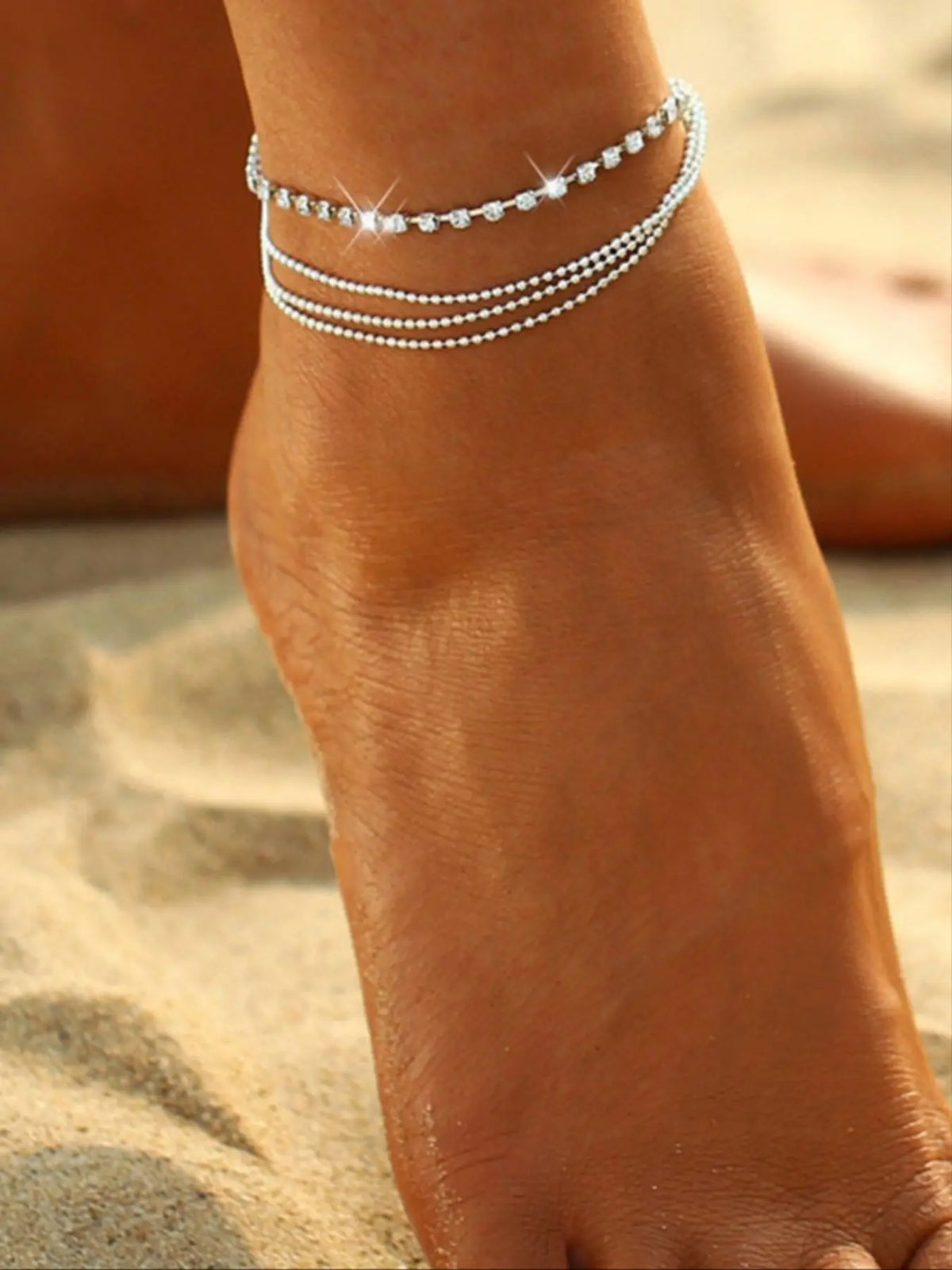 Women's Elegant Multi Layered Anklet, Fashionable Beaded Foot Wearable Jewelry, Perfect for Daily Wear and Gifts, Stylish Accessory, Trendy Jewellery Accessories, Versatile Accessory, Solstice Anklet, Fashion Chic Accessories