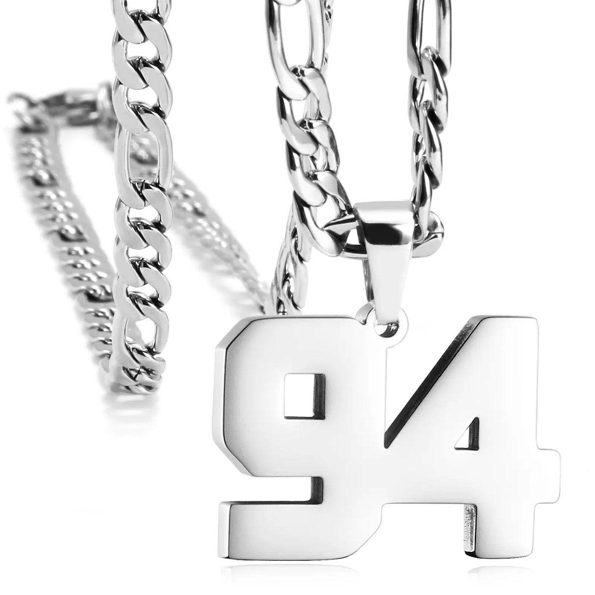 CaptainSteeL Personalized Number Pendant Necklaces for Men - 24in Stainless Steel Chains, Sports Team Inspiration Jewelry Gift, Men's Accessories, Football Drip Accessories, Mens Gifts, Waterproof Wear,sohochic
