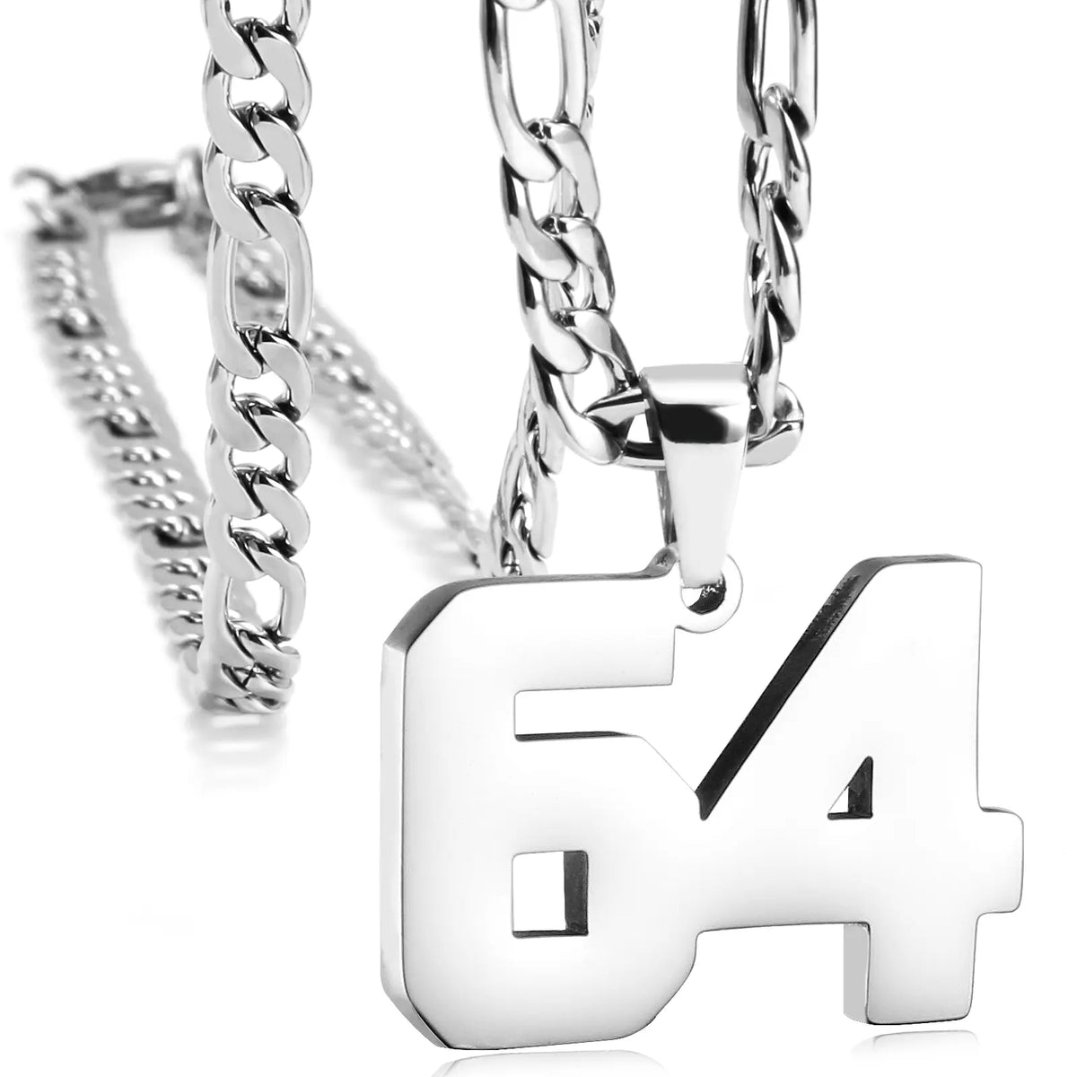 CaptainSteeL Personalized Number Pendant Necklaces for Men - 24in Stainless Steel Chains, Sports Team Inspiration Jewelry Gift, Men's Accessories, Football Drip Accessories, Mens Gifts, Waterproof Wear,sohochic