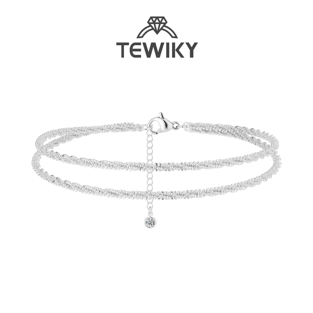 TEWIKY Dainty Layered Waterproof Anklet For Women Adjustable Womens Anklet Set Stackable Figaro Beaded Cuban Link Anklets Daily Clothing Decor For Beach Summer Trendy All-match & Exquisite Jewelry For Valentine's Day gifts