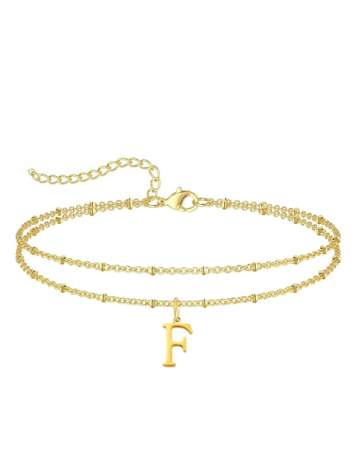 Letter A Design Anklet for Women, Fashion Jewelry for Party, Daily Clothing Decor, Jewelry for Birthday Gift, Personalized Jewelry Gift, Adjustable Anklet, Initial Anklet, Trendy Jewelry