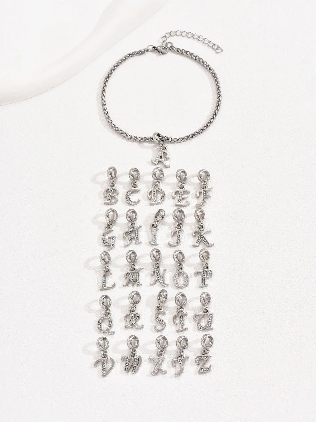 Summer Outfits 2024 Letter & Wheat Chain Anklet for Women & Man, Stainless Steel Jewelry for Party, Beach, Daily Clothing Decor, Trendy All-match & Exquisite Jewelry for Birthday Gift