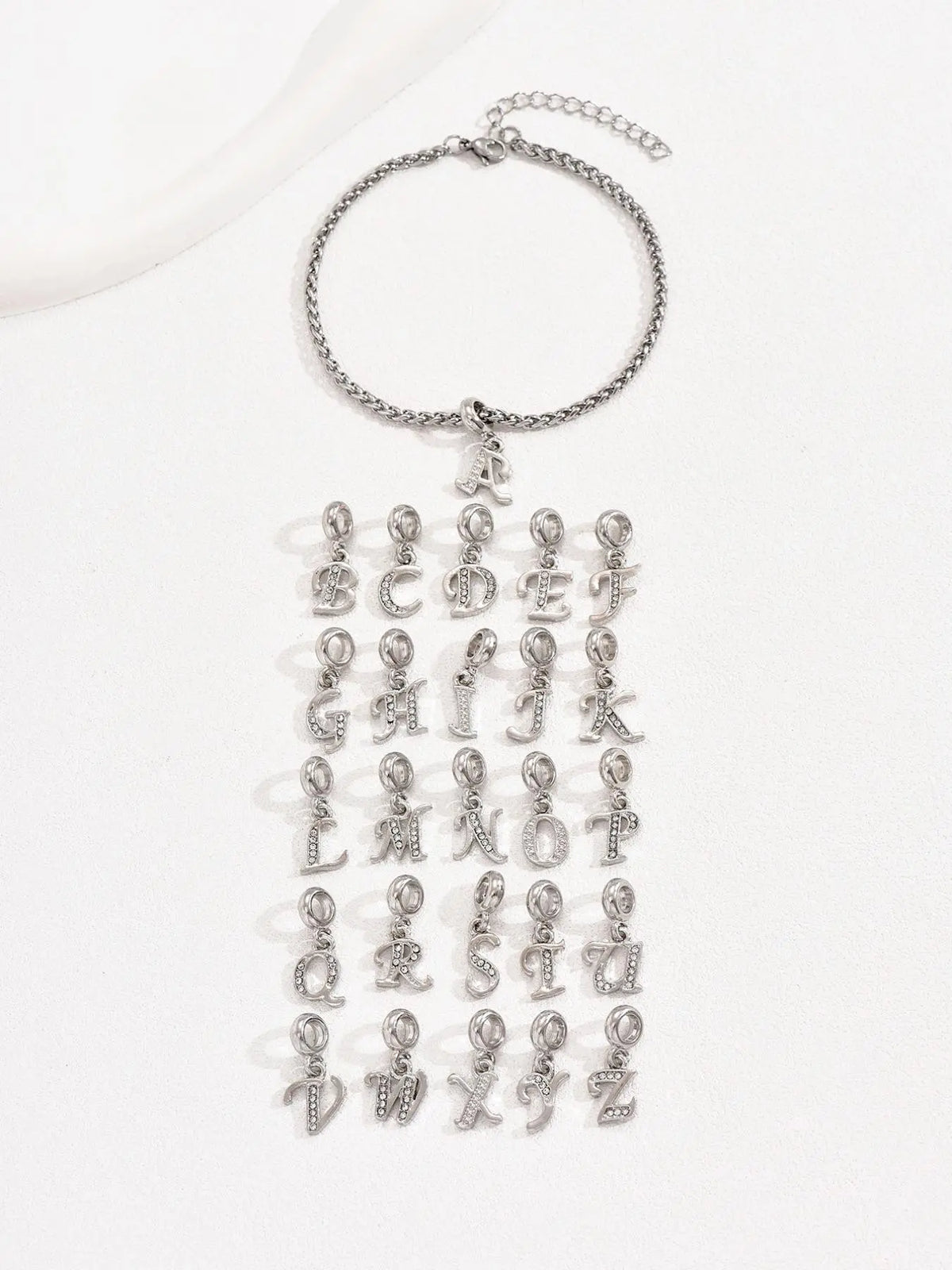Summer Outfits 2024 Letter & Wheat Chain Anklet for Women & Man, Stainless Steel Jewelry for Party, Beach, Daily Clothing Decor, Trendy All-match & Exquisite Jewelry for Birthday Gift