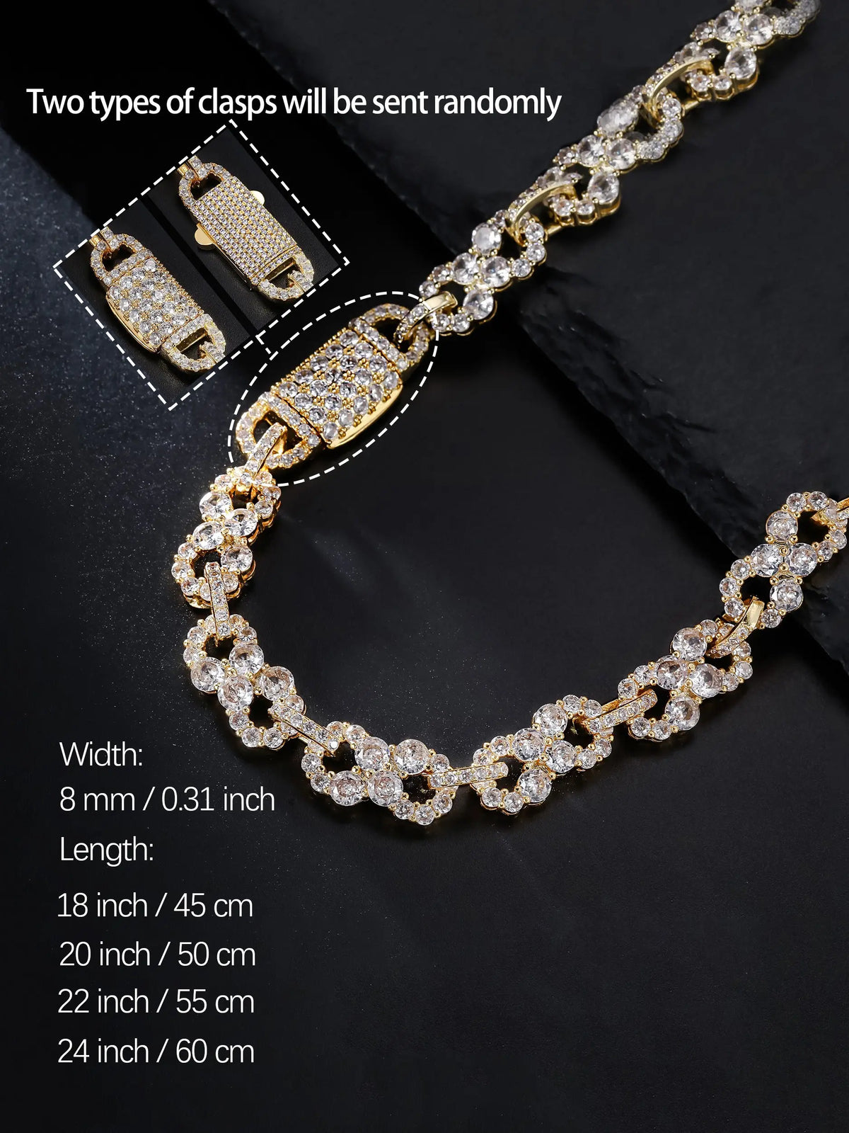 ICED CHICS Unisex Infinity 8 Symbol Fashion Necklace, Hip Hop Style, Street Style Statement Jewelry, Perfect Birthday & Festival Gift, Full Zirconia Chain, Modern Versatile Accessories, Trendy Jewelry
