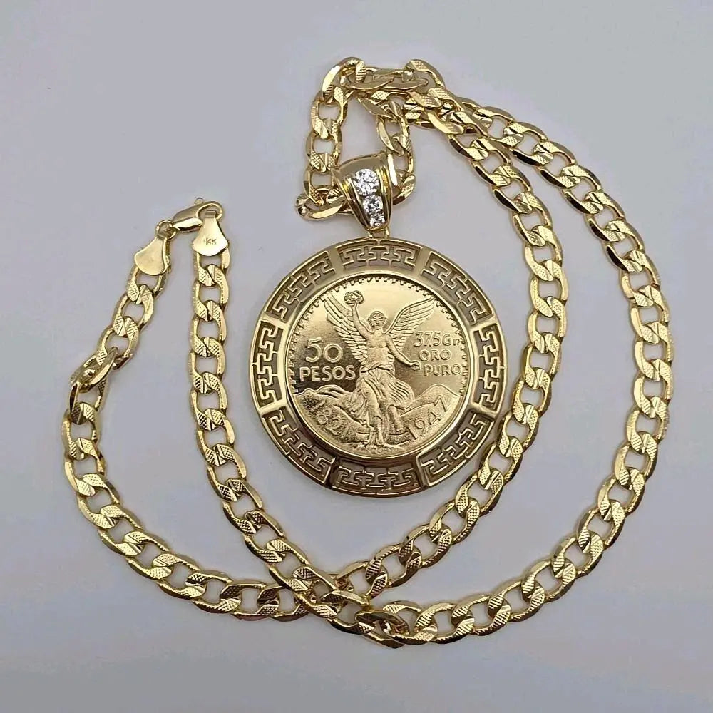 Cuban link necklace chain new style CENTENARIO No stones gold-plated