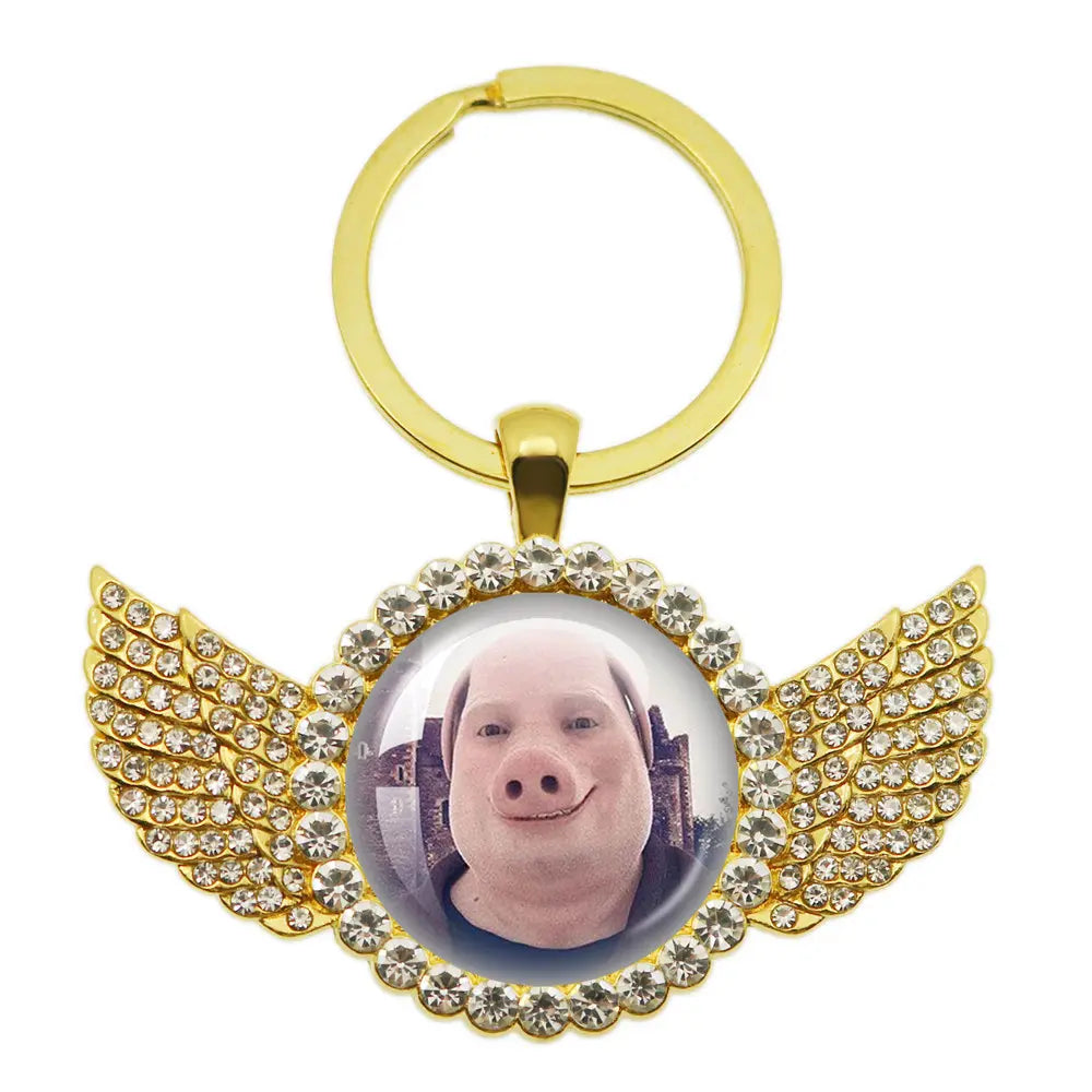 Whimsical John Pork Calling Phone Graphic Pig Necklace - Costume Jewelry for Women, Quirky Gift Accessories for Women, Moon Design POP Style Necklaces