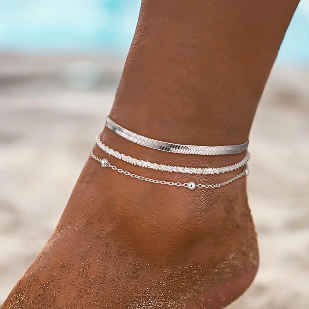 FREEKISS Ankle Bracelets For Women Cuban Snake Figaro Paperclip Box Link Chain Layered Anklet Set Dainty Fashion Waterproof Anklet Jewelry Gift For Women Gilrs For Christmas outdoorfun Stack anklets for women Elegant