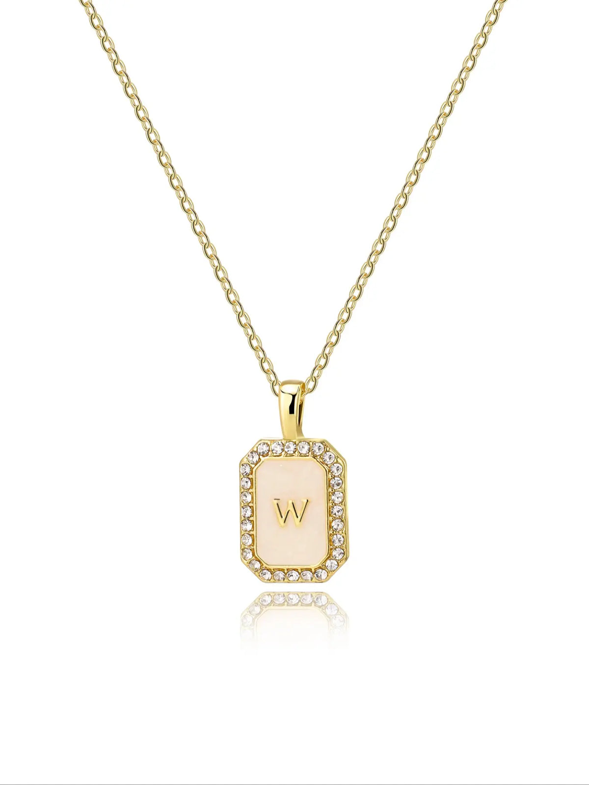 Personalized A-Z Letter Pendant Necklace for Women, Square Rhinestone Inlay, Vintage Glamorous Fashion Jewelry Gift for Her, Elegant Rhinestone Necklace, Initial Letter Necklace, Custom Initial Necklace, Alphabet Necklace