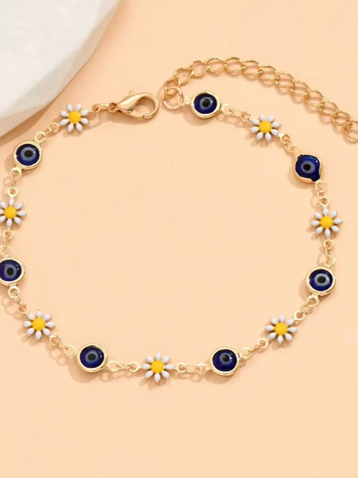 Cute Daisy Devil Eye Anklet for Men and Women, Simple and Elegant Design, Perfect for Daily Wear, Festivals, Parties, Fashionable Jewelry Accessories