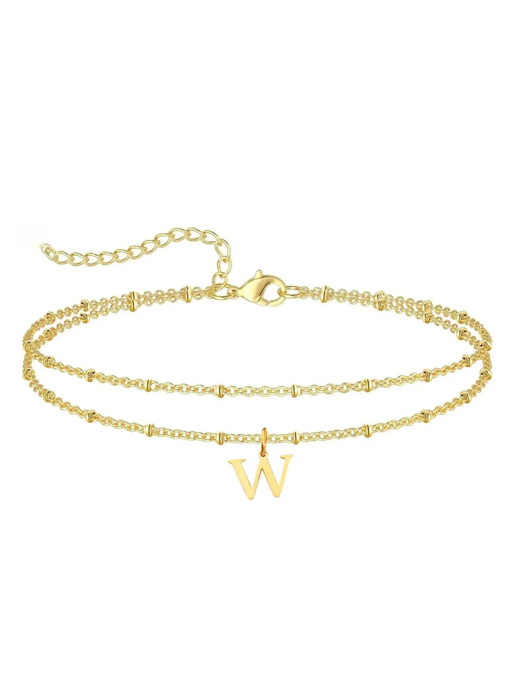 Letter A Design Anklet for Women, Fashion Jewelry for Party, Daily Clothing Decor, Jewelry for Birthday Gift, Personalized Jewelry Gift, Adjustable Anklet, Initial Anklet, Trendy Jewelry