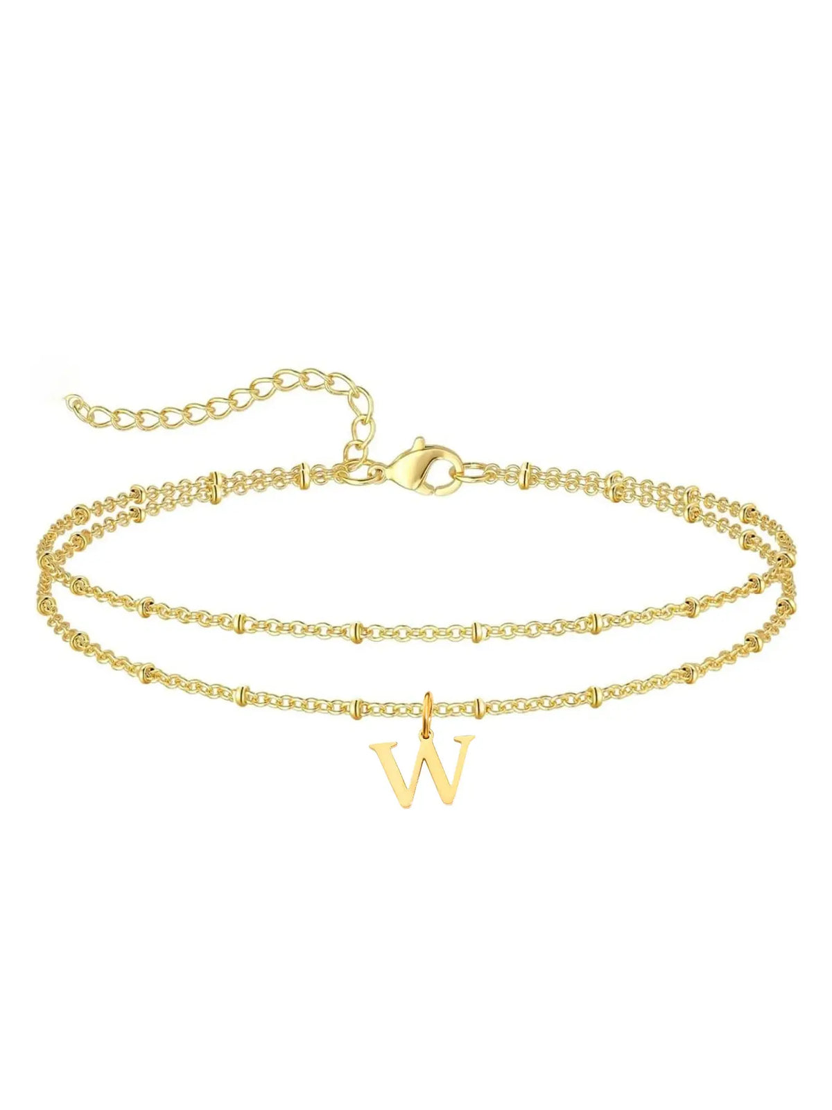 Letter A Design Anklet for Women, Fashion Jewelry for Party, Daily Clothing Decor, Jewelry for Birthday Gift, Personalized Jewelry Gift, Adjustable Anklet, Initial Anklet, Trendy Jewelry