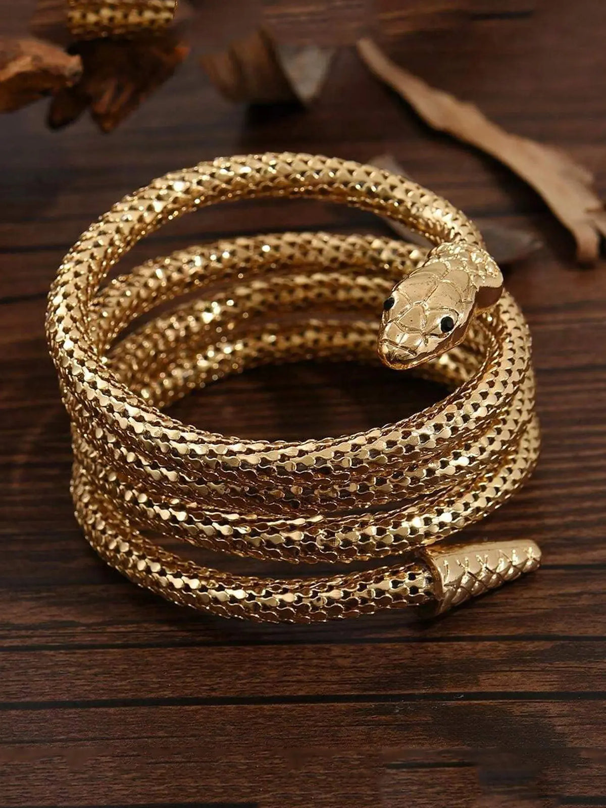 Bendable Snake Wrap Bracelet for Women Men, Flexible Gold Black Serpent Multi-Purpose Jewelry, Wrist Cuff Armband Necklace Leg Chain Ankle Bracelet, Freely Shapeable Simulated Snake Body Jewelry, Gothic Medusa Halloween Cosplay Costume Accessory