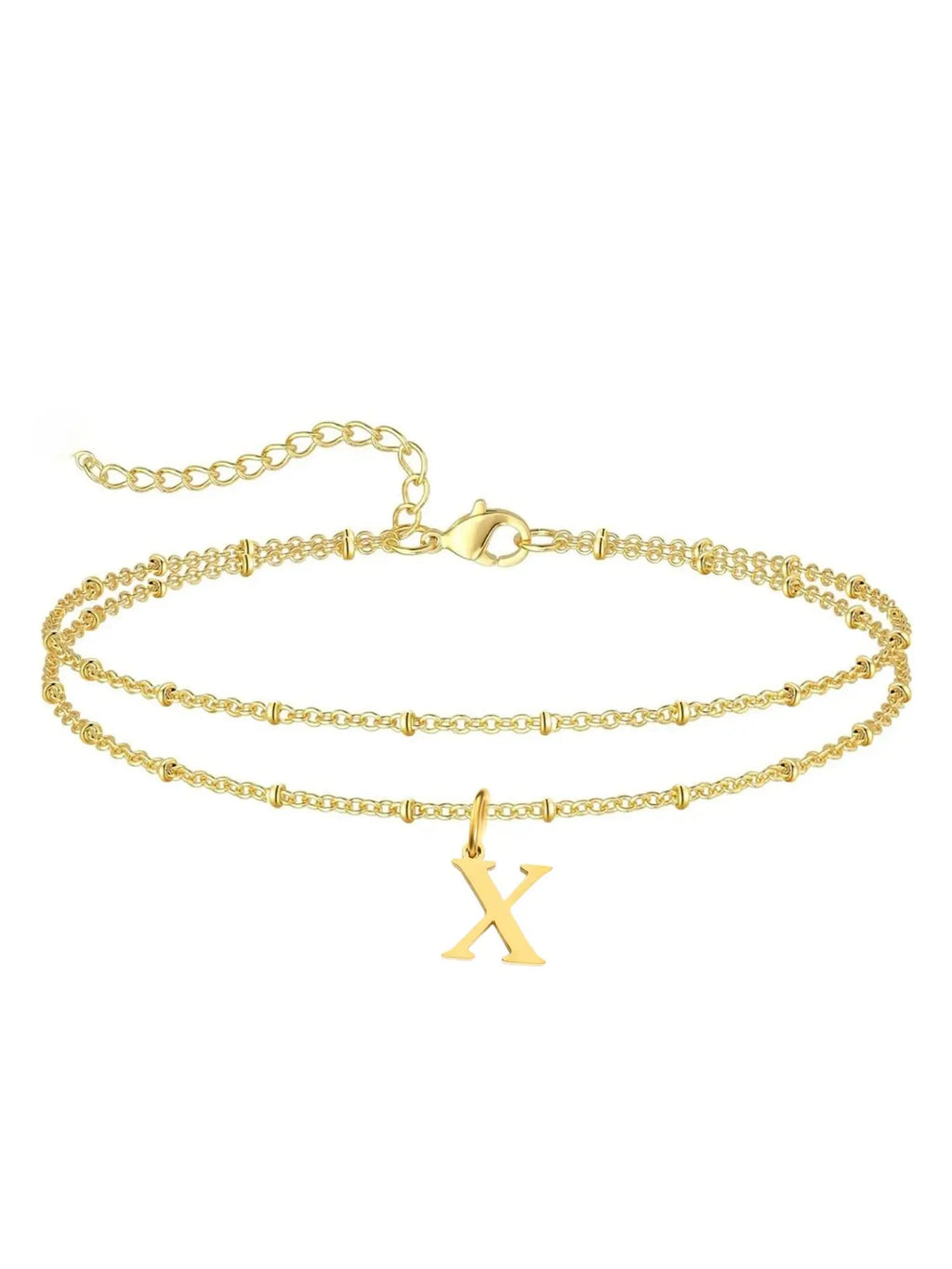 Letter A Design Anklet for Women, Fashion Jewelry for Party, Daily Clothing Decor, Jewelry for Birthday Gift, Personalized Jewelry Gift, Adjustable Anklet, Initial Anklet, Trendy Jewelry