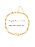 1Pcs Double Heart Hollow Initial Anklet For Women Simple Fashion Golden Stainless Steel Chain Anklet For Women Fashion Jewelry Accessories Fashionable Accessories