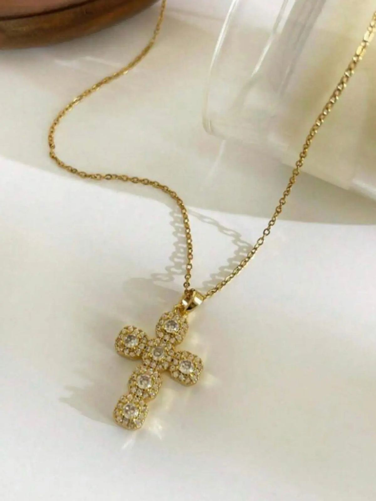 Cross Pendant Necklace for Women, Cross Charm Necklace, Stainless Steel Jewelry for Party, Daily Clothing Decor, Trendy All-match & Exquisite Jewelry for Birthday Gift, Stainless Steel Necklaces, Modern Versatile Accessories