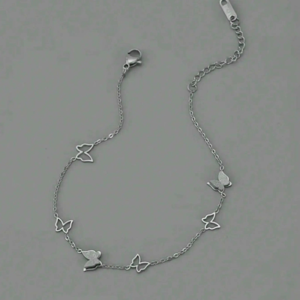 Butterfly Anklet for Women – Stainless Steel Dainty Ankle Bracelet, Minimalist Jewelry for Everyday Wear