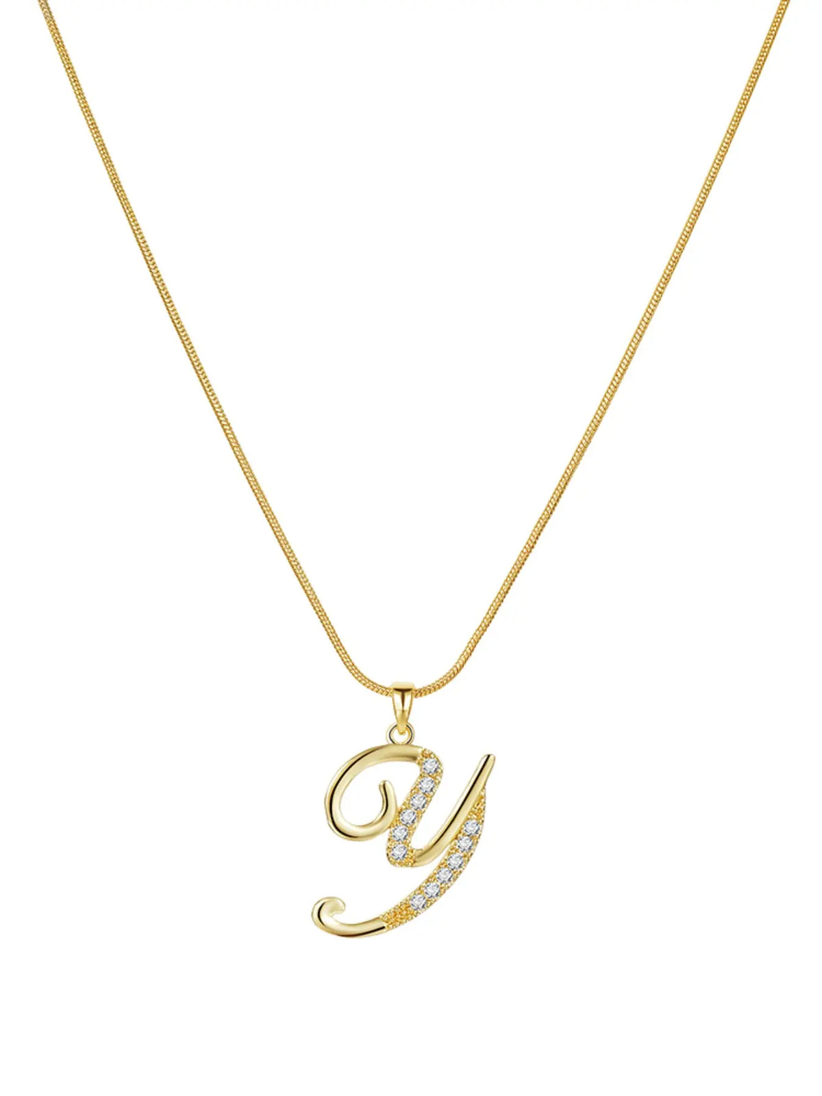 Elegant Simple 26 Letter Copper Zircon Pendant Necklace for Women, Alphabet Letter Necklace, Stylish Jewelry Accessory, Perfect Gift Idea, Necklace Initial, Birthday Gift Jewelry