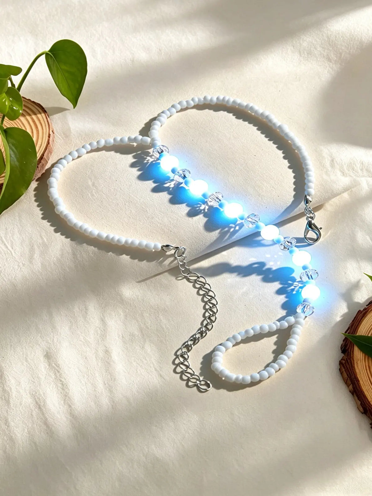 Summer Beach Vacation Glow-In-The-Dark Adjustable Anklet, Creative Acrylic Foot Jewelry, Women's Party Accessory, Fashionable Beach Wear, Fashion Accessories