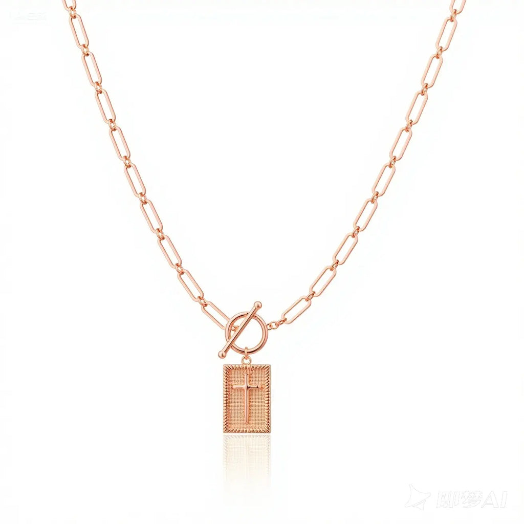 Loyalove 14K Gold Plated Charm Outdoorfun Cross Choker Necklace for Women Thick Chunky Paperclip Chain, Cuban Link Chain, Hip Hop Fashion Jewelry, Trendy Easter Gifts