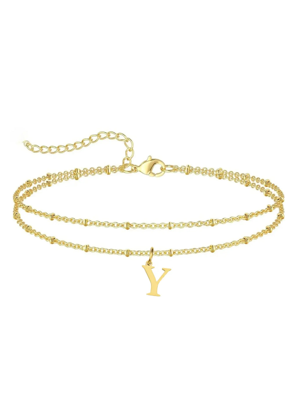 Letter A Design Anklet for Women, Fashion Jewelry for Party, Daily Clothing Decor, Jewelry for Birthday Gift, Personalized Jewelry Gift, Adjustable Anklet, Initial Anklet, Trendy Jewelry