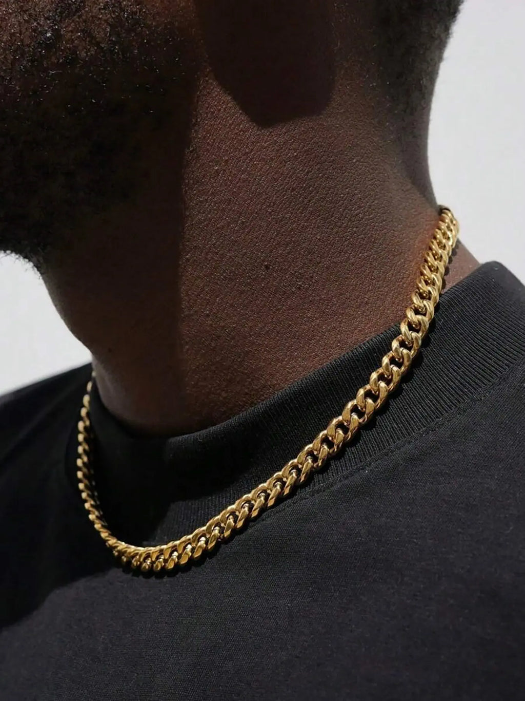 Men's Minimalist Chain Necklace, Cuban Link Design Necklace, Fashionable Stainless Steel Chain Necklace, Cool Gift for Him