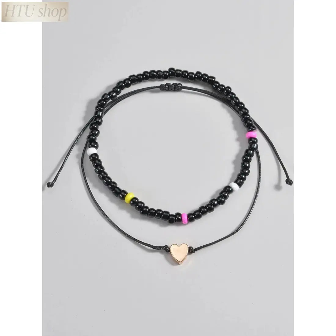 Women's Elastic Leather Anklets - Foot Jewelry with Elegant Heart Charm, One Size Fits All Fashion Accessories for Everyday Wear and Parties,sohochic