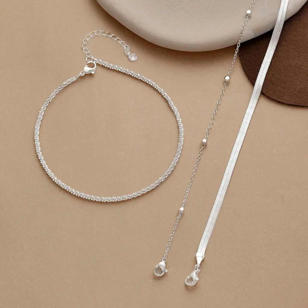 FREEKISS Ankle Bracelets For Women Cuban Snake Figaro Paperclip Box Link Chain Layered Anklet Set Dainty Fashion Waterproof Anklet Jewelry Gift For Women Gilrs For Christmas outdoorfun Stack anklets for women Elegant