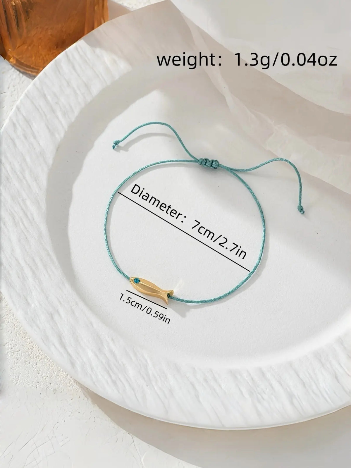 New French Style Blue Thread Woven Vintage Gold Koi Fish Anklet, Boho Plain Design, Alloy Chain, All Seasons Foot Jewelry, Fashionable Jewelry Accessories, Trendy Fashionable Accessories
