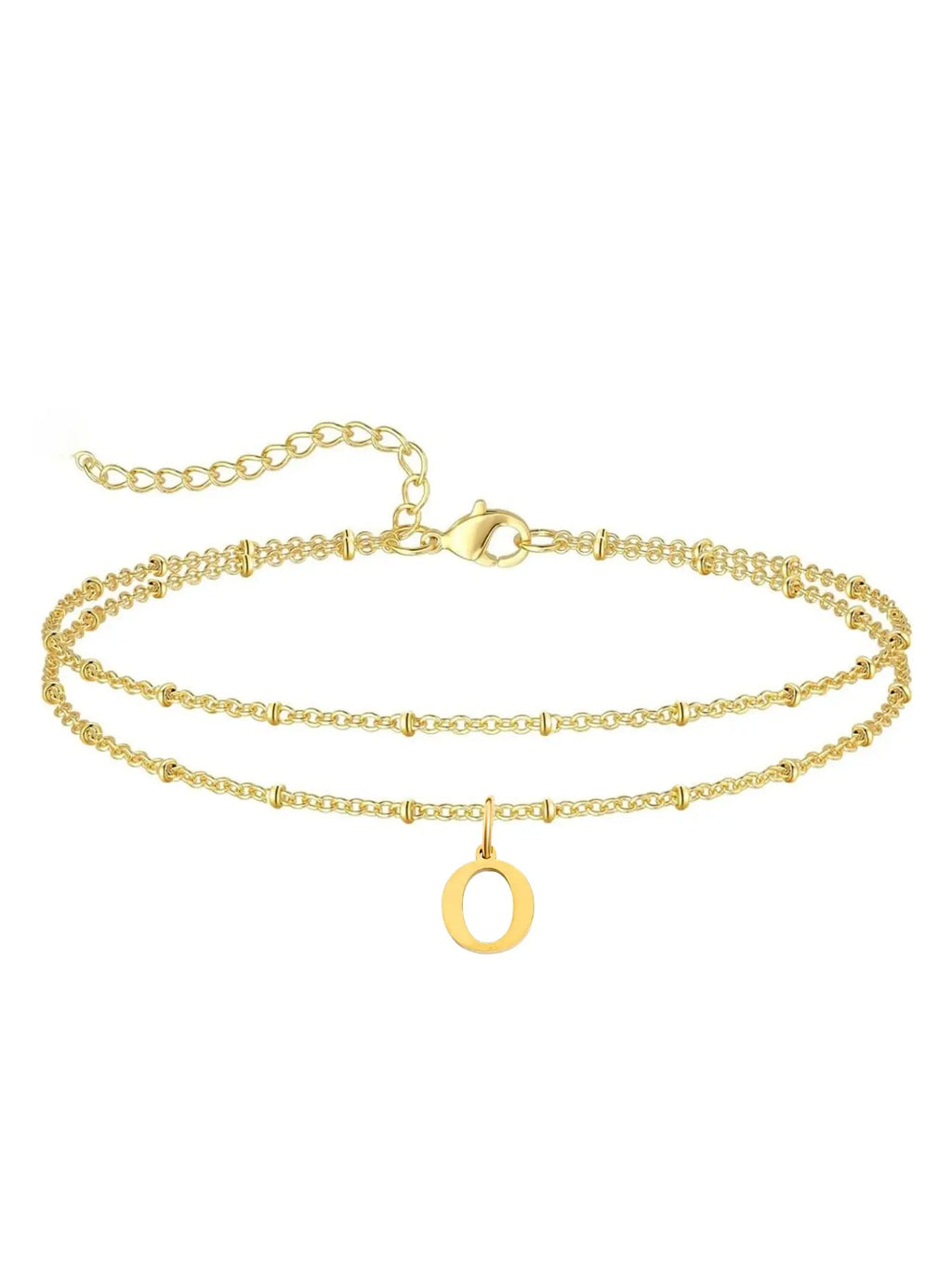 Letter A Design Anklet for Women, Fashion Jewelry for Party, Daily Clothing Decor, Jewelry for Birthday Gift, Personalized Jewelry Gift, Adjustable Anklet, Initial Anklet, Trendy Jewelry